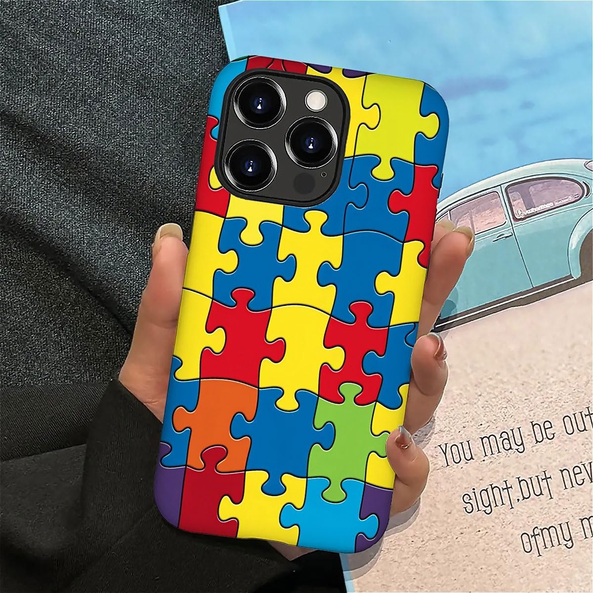 SEized Case Compatible with for iPhone 16 Pro,Color Puzzle Autism Phone Case for Girl Women Boy Men,Durable Protection Phone Case for iPhone 16 Pro