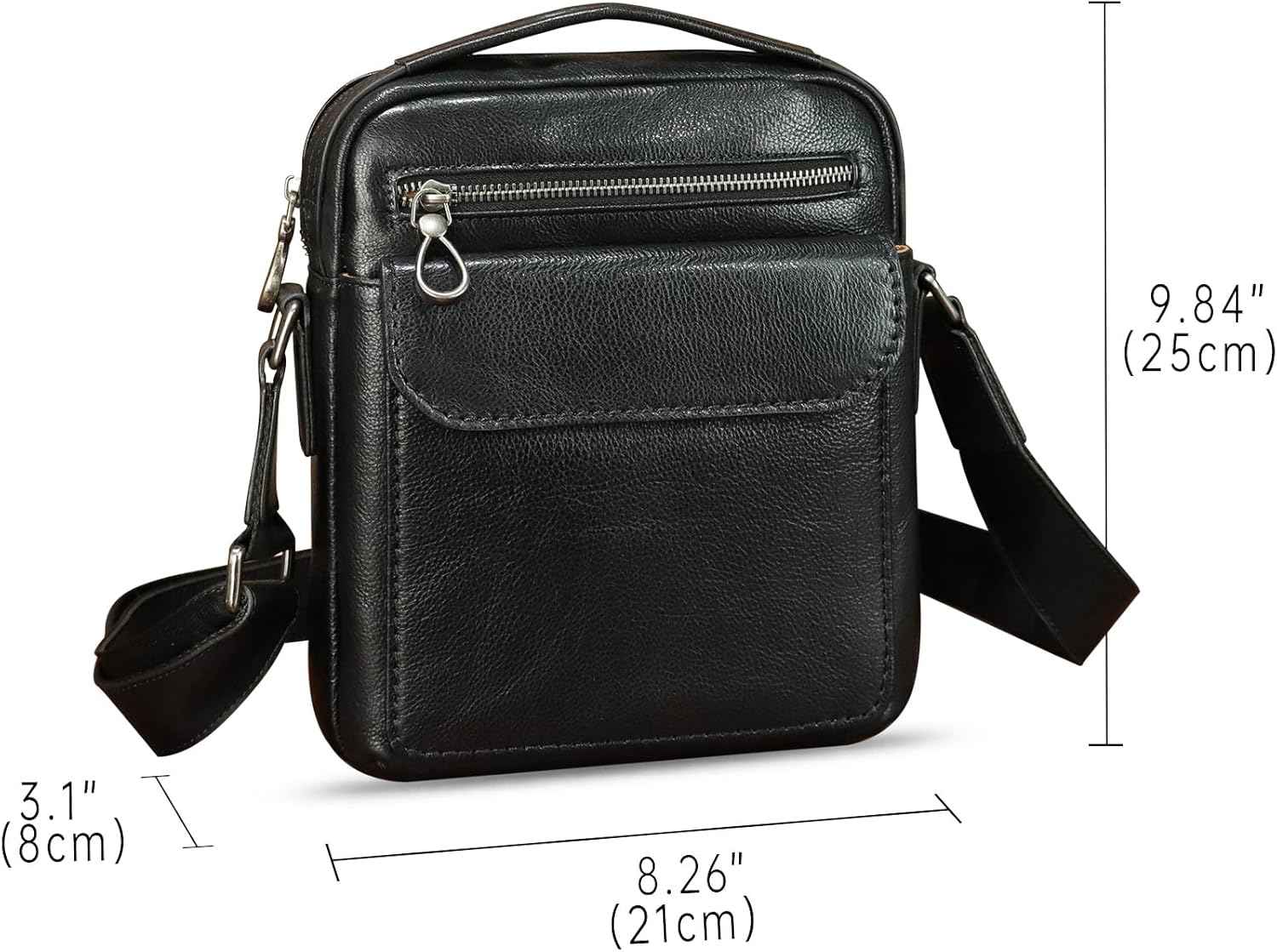 Genuine Leather Messenger Bag for Men Shoulder Crossbody Bag Vintage Man Purse Satchel Handbag