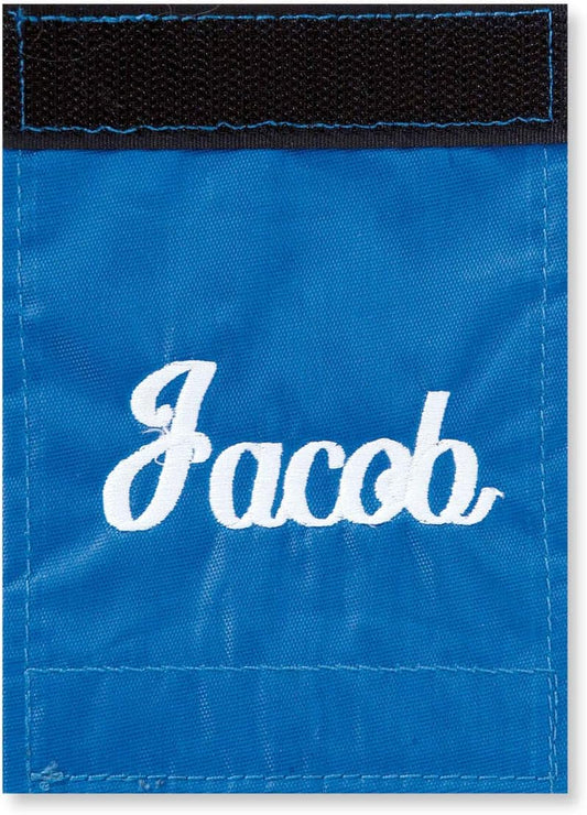 Lillian Vernon Personalized Blue Luggage Handle Wrap, Heavy Duty Travel ID, Suitcase Identifier, Customize Attachment with Name or Monogram, Adjusts 2" x 4" Closed
