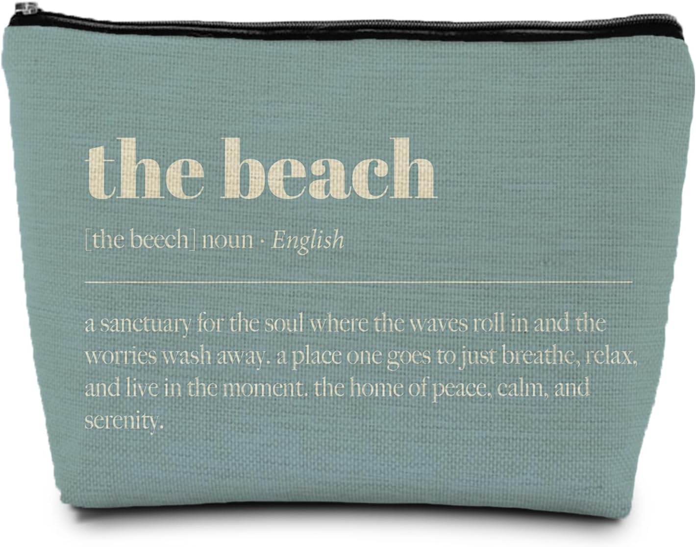 Blue The Beach Life Gift Makeup Bag, Coastal Beach Lover Gift for Women, Summer Coastal Cosmetic Makeup Bag, Blue Ocean Crabs Pouch Purse