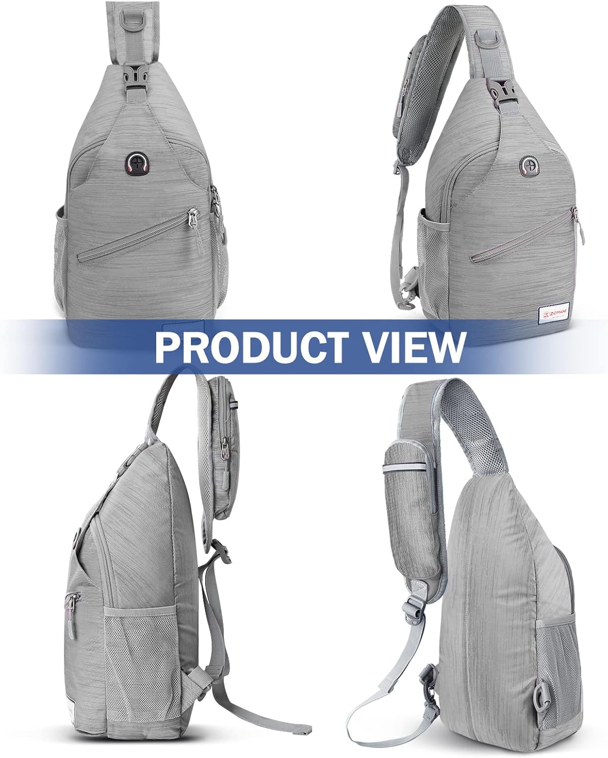 ZOMAKE Sling Bag,Small Crossbody Sling Backpack,Water Resistant Shoulder Daypack for Travel,Anti
