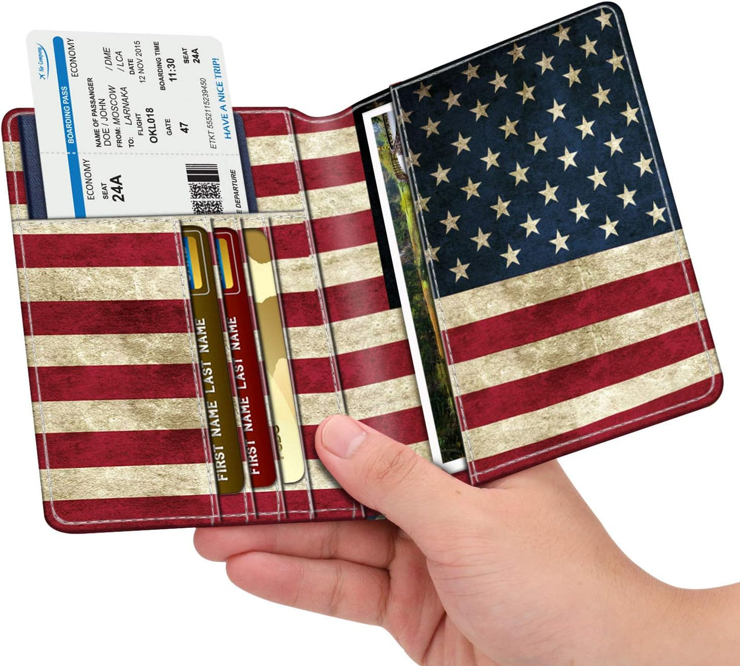 FINTIE Passport Holder, Slim Travel Wallet RFID Blocking Card Case Cover Passport Cover Protector Essentials with Credit Card Slots for Women/Men