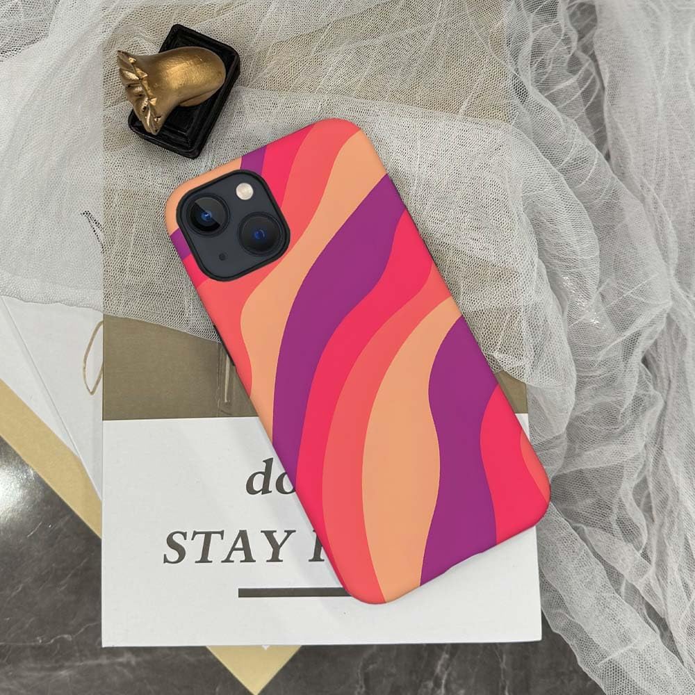 SEized Case Compatible with for iPhone 15 Plus,Pink Colorful Waves Abstract Swirls Phone Case for Girl Women Boy Men,Durable Protection Case for iPhone 15 Plus