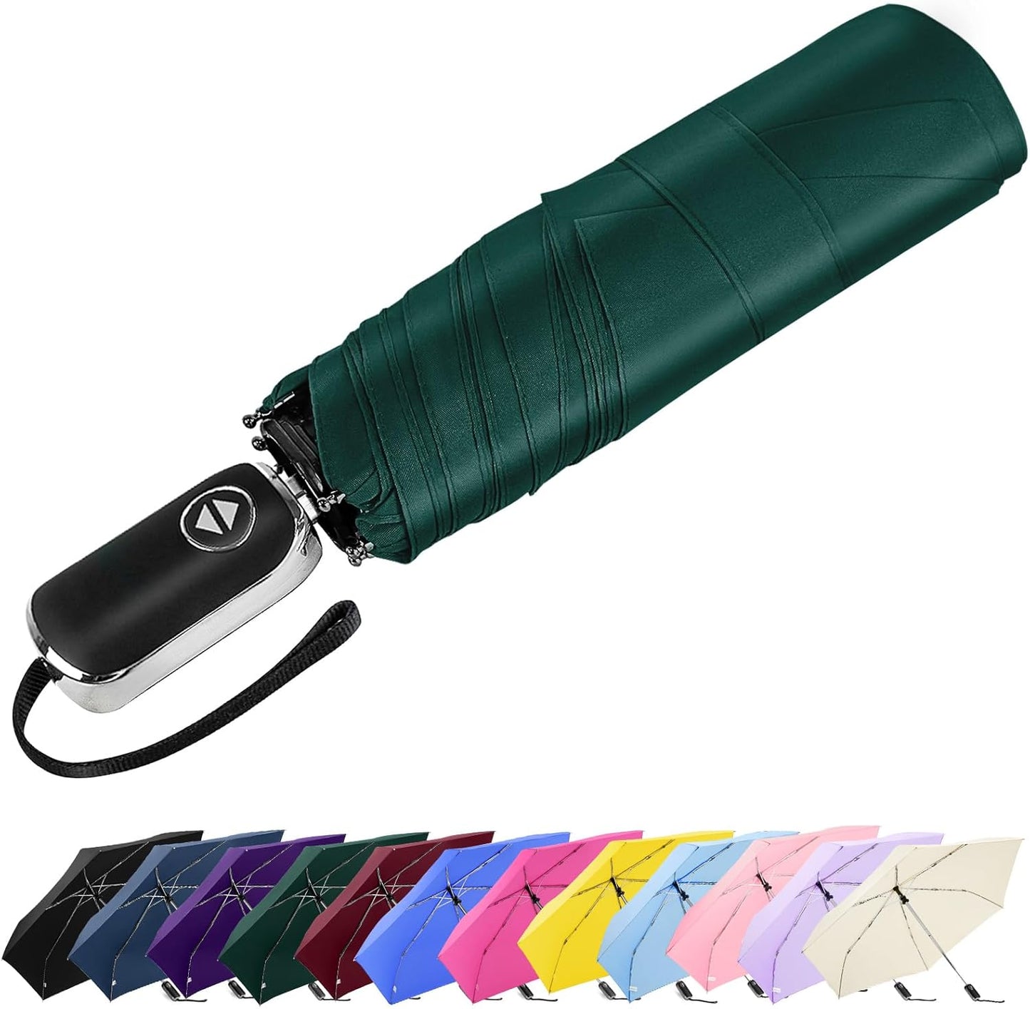 Lejorain Mini Umbrella for Travel Automatic - Folding Compact Flat Umbrella Lightweight Strong