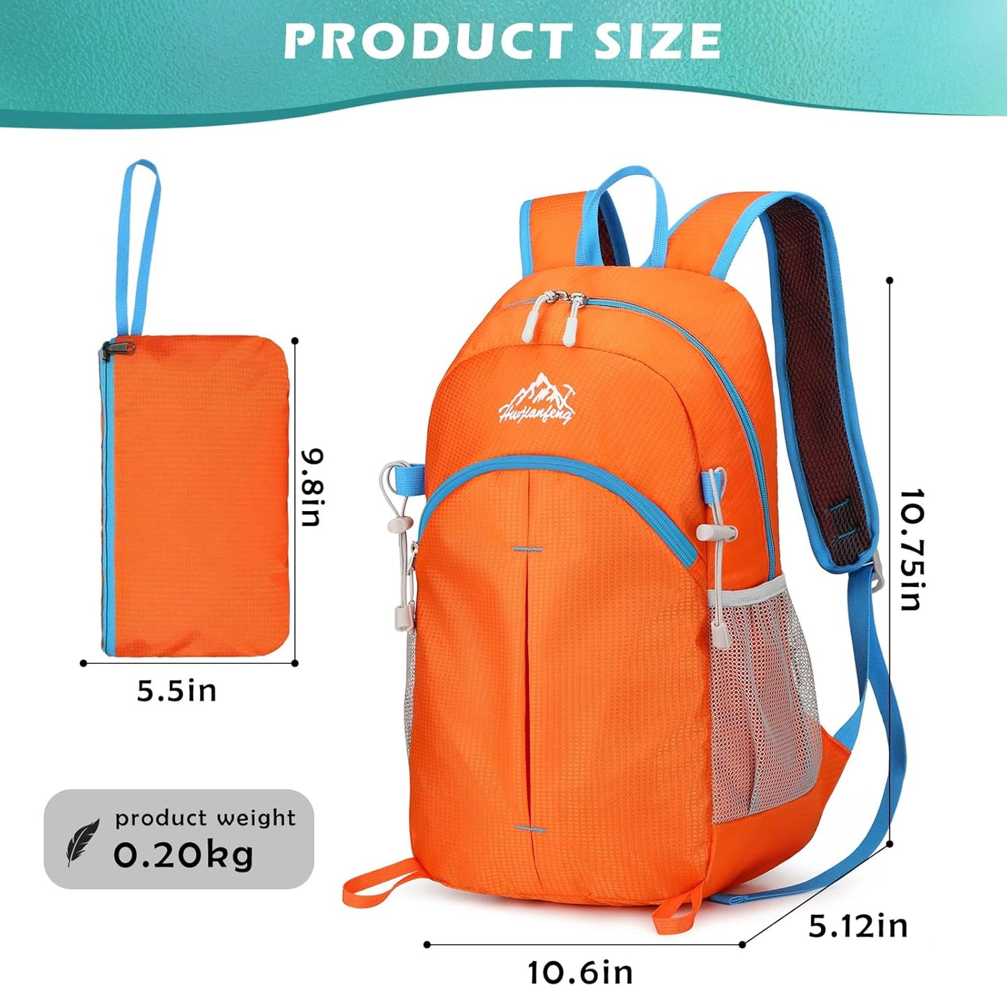 20L Small Hiking Backpack, Lightweight Foldable Daypack Water-resistant Travel Camping Packable Backpack