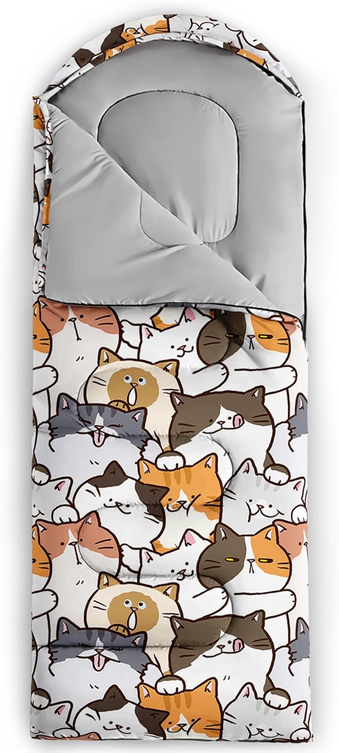 QOOMO Camping Sleeping Bags,3 Season Warm & Cool Weather,Lightweight,Waterproof Sleeping Bags for Adults & Kids,Traveling,and Outdoors,Camping Gear Equipment