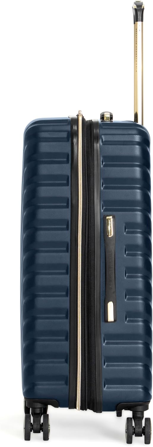 Kenneth Cole REACTION Madison Square Lightweight Hardside Chevron Expandable Spinner Luggage, Navy, 24-Inch Checked
