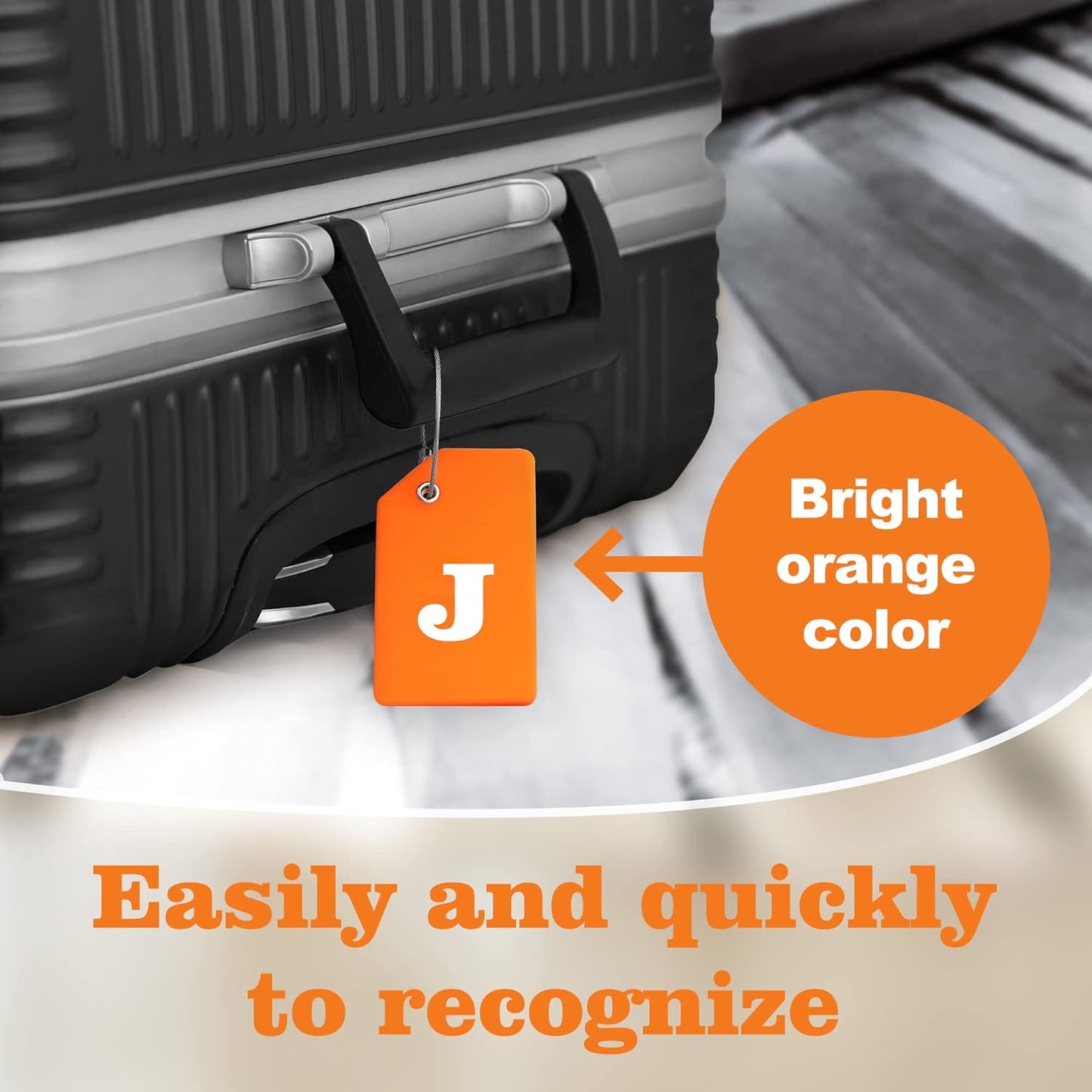Gostwo 2 Pack Silicone Luggage Tags for Suitcases, 26 Initial Letter Baggage Labels Handbag School