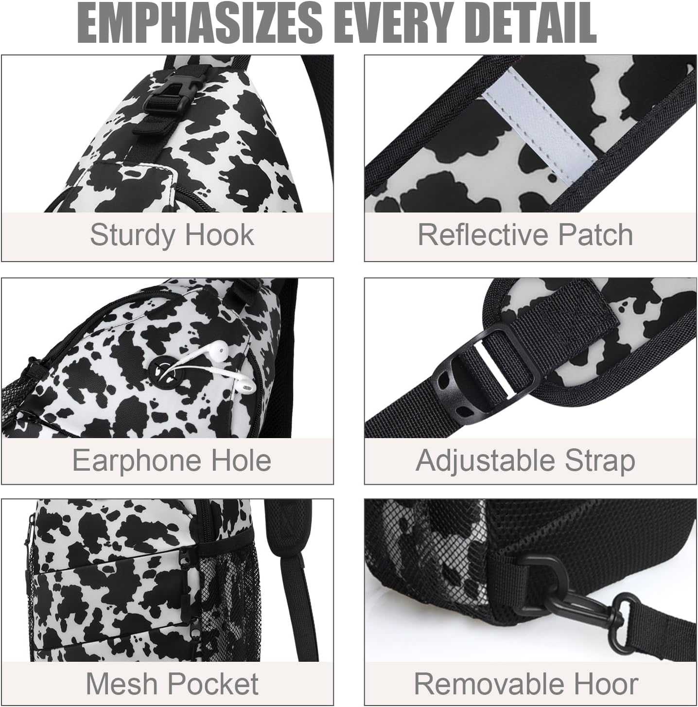 Crossbody Bags for Women Men Trendy Sling Bag Backpack Casual Chest Bag with Convertible Shoulder