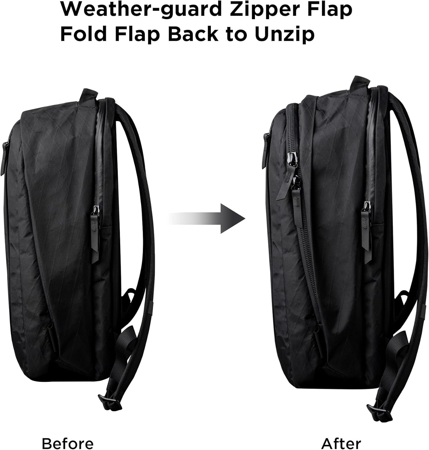 ALPAKA Metro Backpack Pro for Men - Fits 15.6" Laptop Business Travel Backpack with YKK Zippers, MOD Key Leash & Luggage Pass-through, Padded and Weatherproof X-pac Material Work Bag (Black)