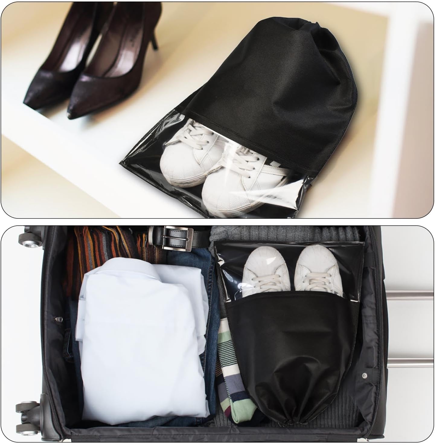 8PCS Travel Shoe Bags with Rope for Men and Women Large Shoes Pouch Organizers