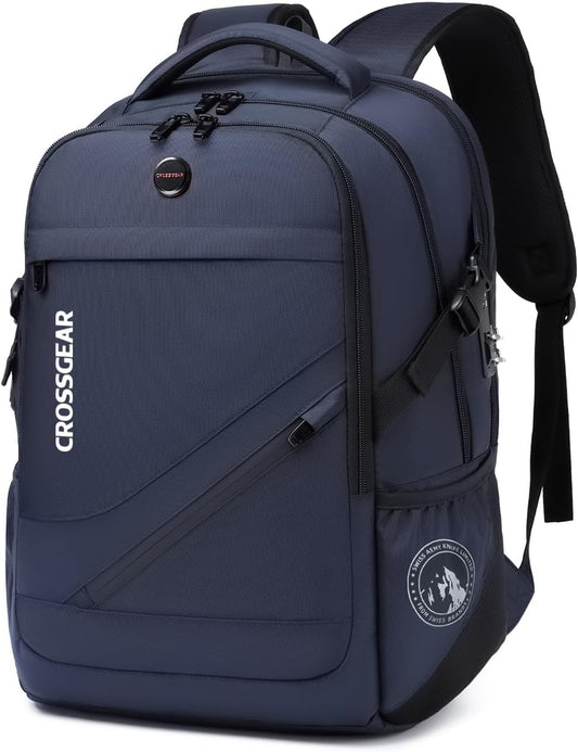 CROSSGEAR Travel Laptop Backpack for Men Women, Waterproof Anti-Theft Bookbag Airline Approved Carry on Backpacks 17 inch Casual Daypacks Large Laptop Bag with USB Best Gift for Mochilas Para Hombres