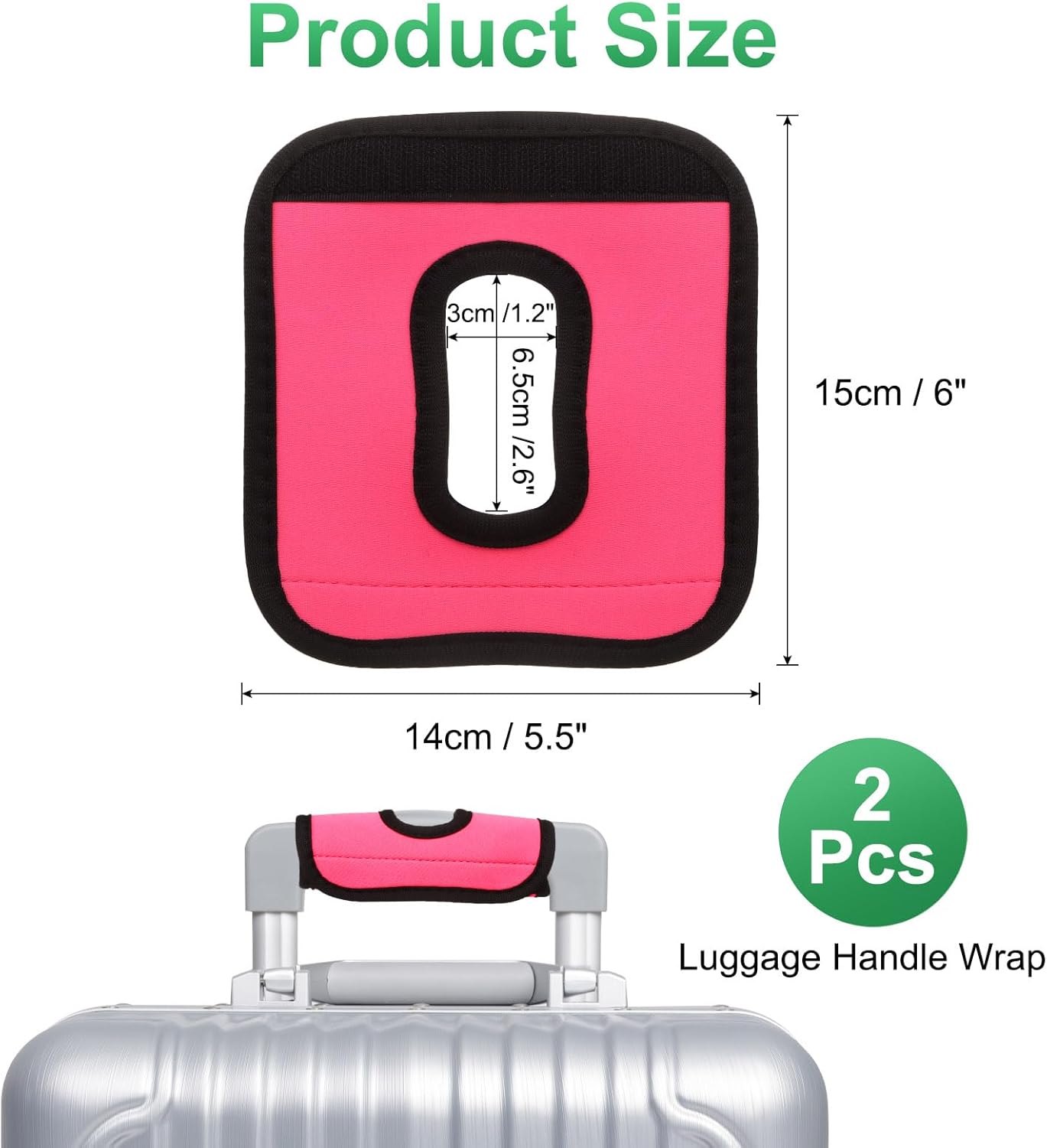 uxcell Luggage Handle Wrap, 2 Pcs Hollow Neoprene Handbag Grip Cover Protector Luggage Identifiers