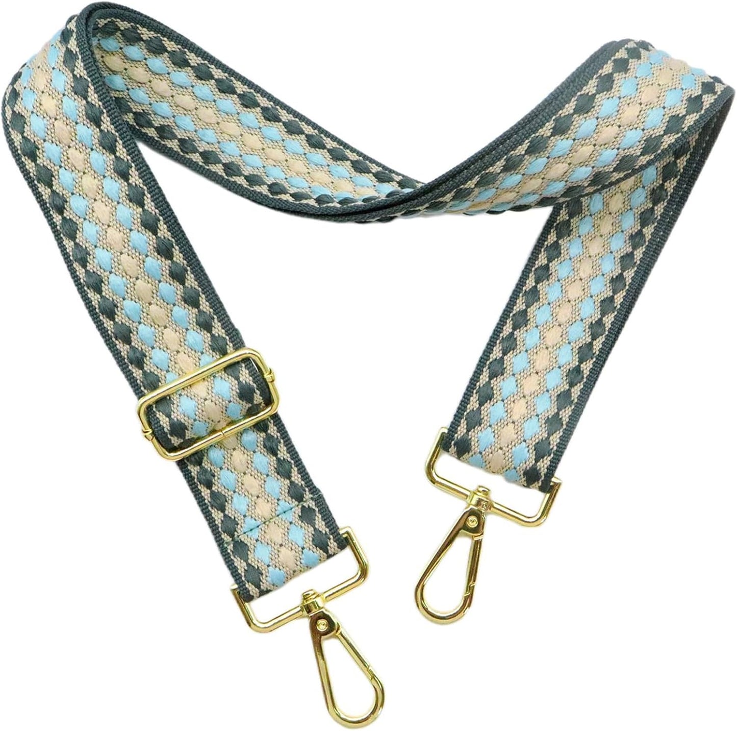 Adjustable Green Purse Strap - 1.5" Wide Handbags, Camera, Guitar, Phone & Crossbody Bag Replacement Shoulder Straps(Gold Hardware)