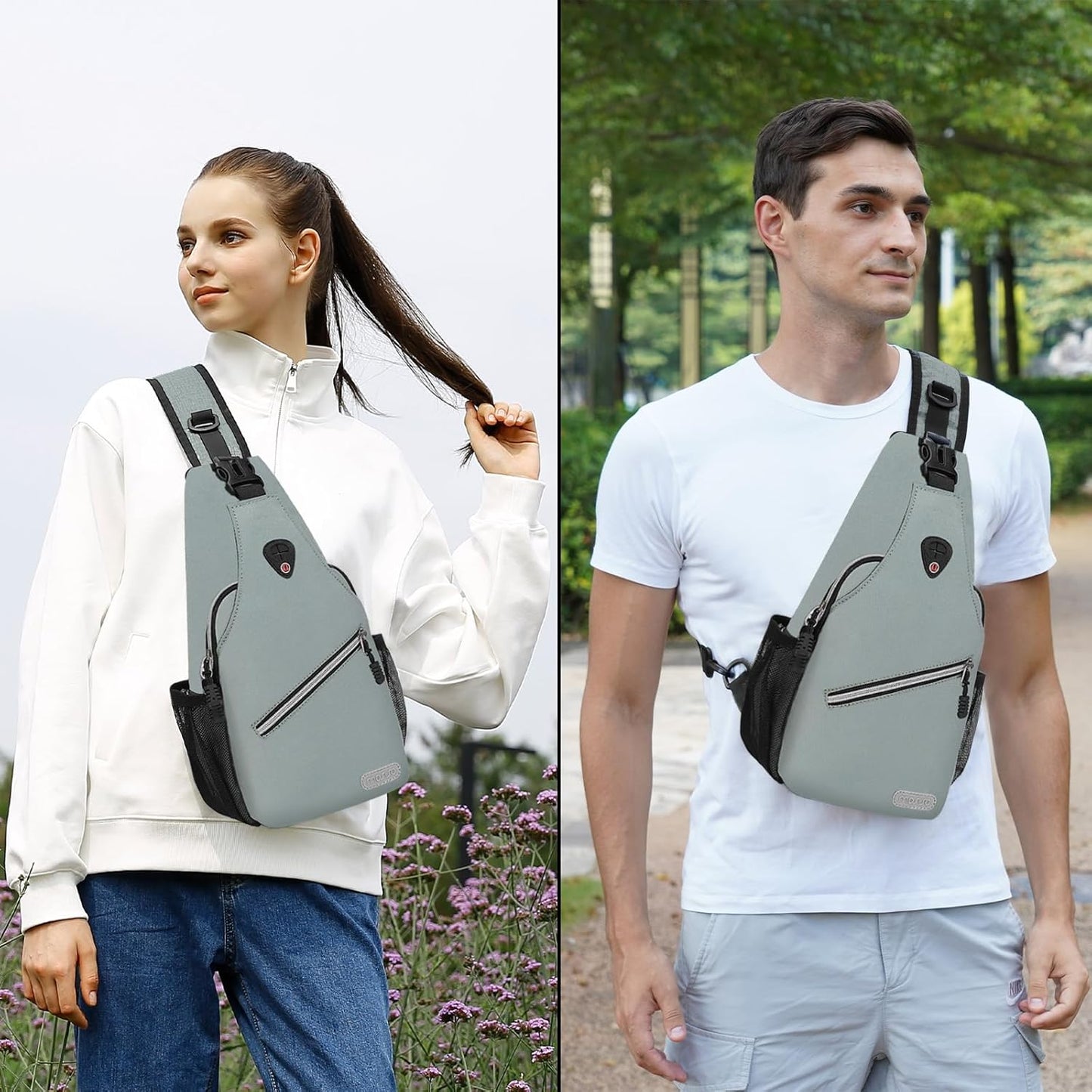 MOSISO Mini Sling Backpack,Small Hiking Daypack Travel Outdoor Casual Sports Bag, Sage Green