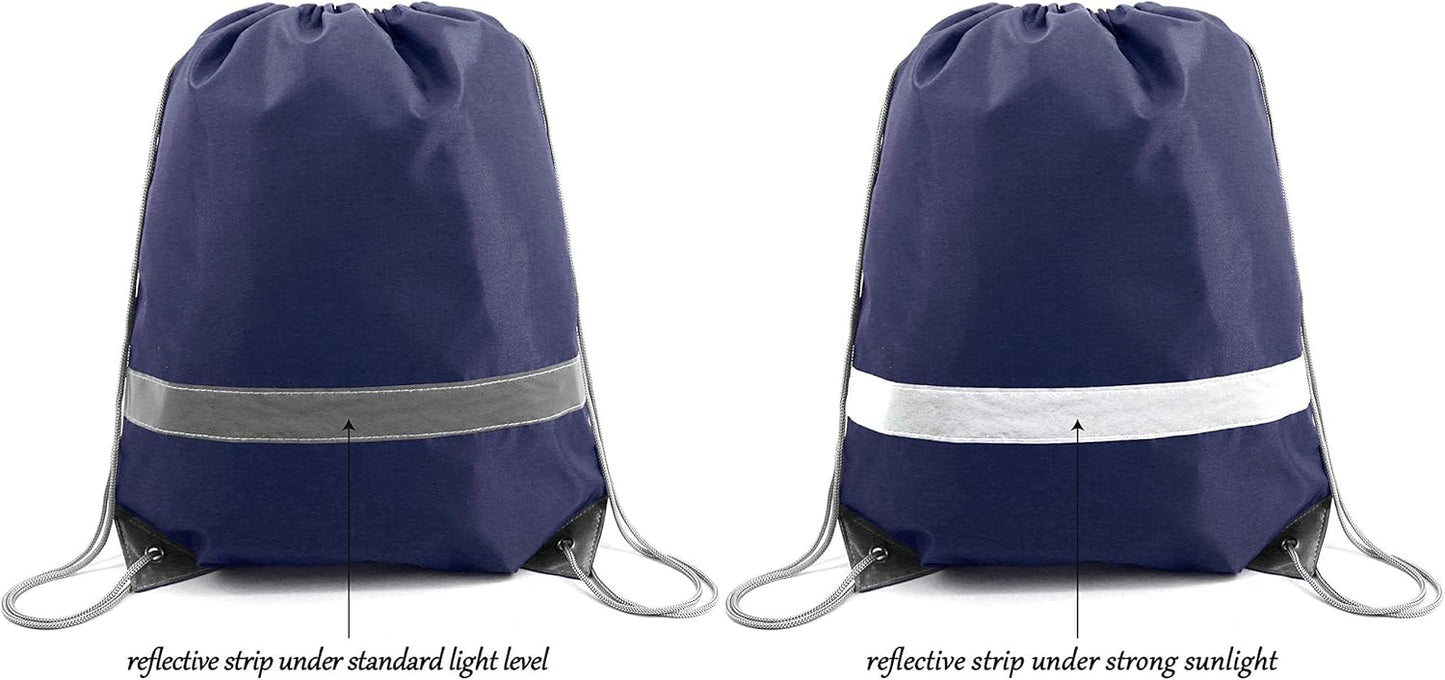 BeeGreen Drawstring Backpack Bags 20,30,50 Packs Reflective String Bags for Gym Sport Trip Cinch Sack DIY for Women Men