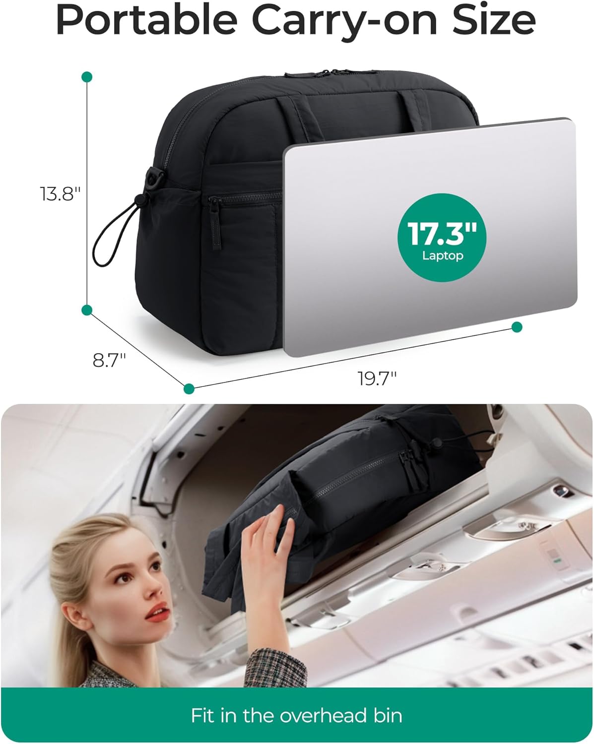 BAGSMART Gym Bag for Women, Duffle Bag for Travel with Wet Pocket, Lightweight Carry on Weekender Duffel, Water Resistant