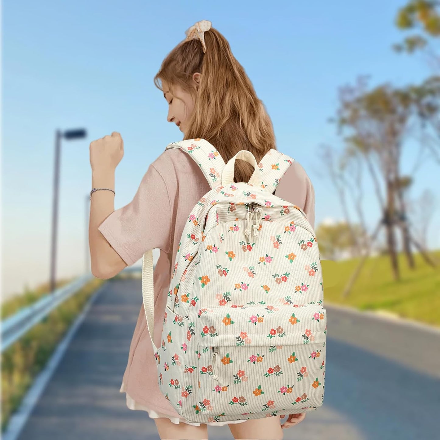 LEDAOU School Backpack Teen Girls Lightweight Bookbag Elementary Middle School Backpacks College Laptop Bag Travel Daypack