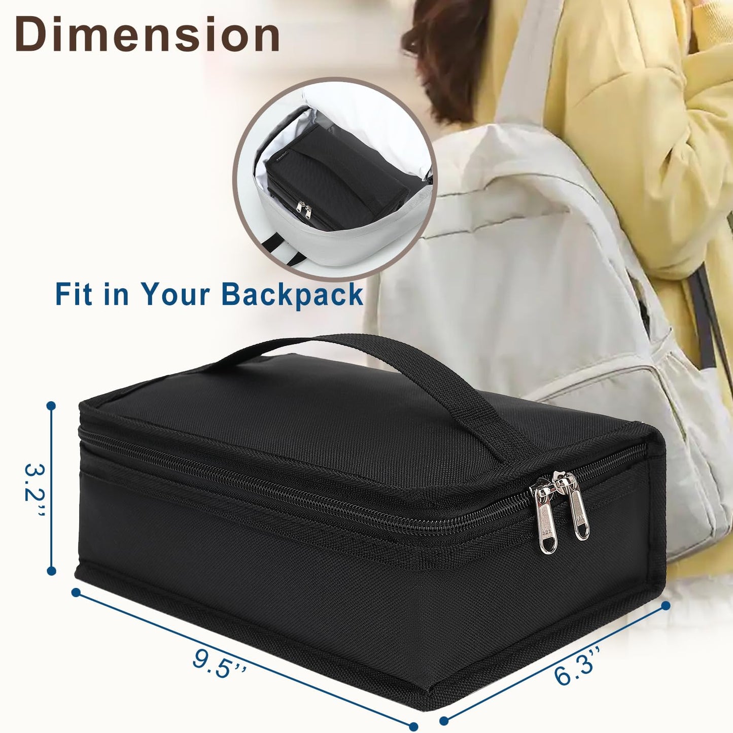 FlowFly Small Insulated Lunch box Portable Soft Bag Mini Cooler Thermal Meal Tote Kit with Handle