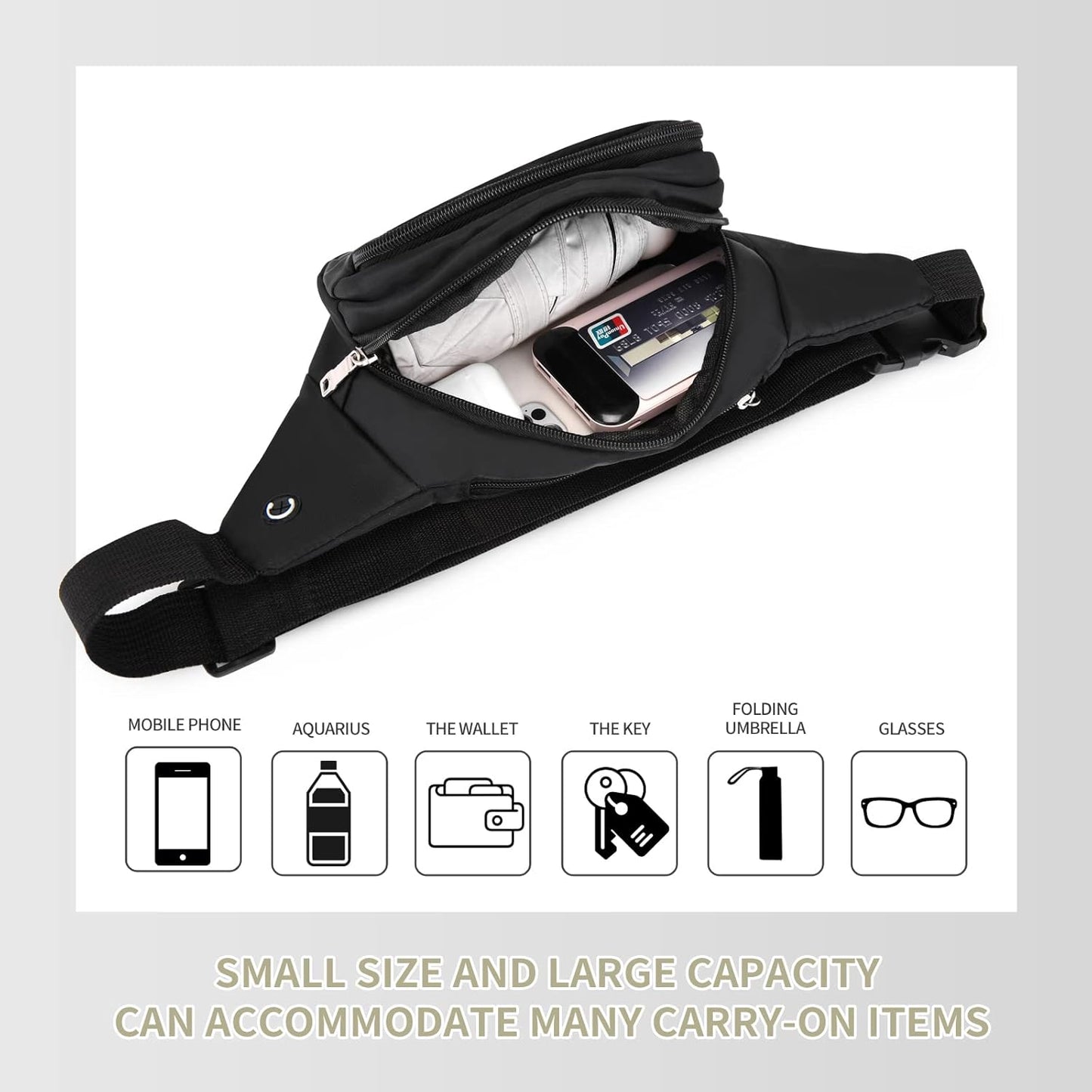 DAITET Crossbody Fanny Pack for Men&Women,Large Waist Bag & Hip Bum Bag with Adjustable Strap for