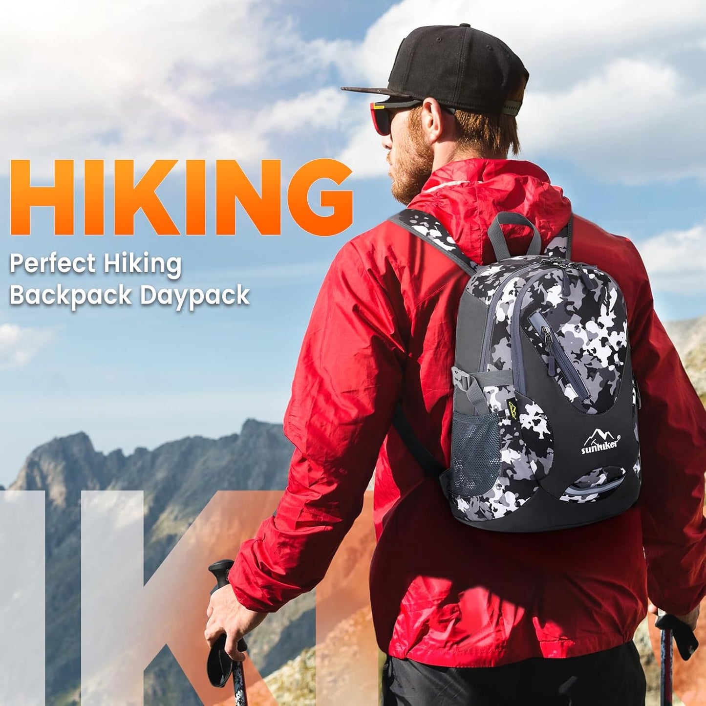 sunhiker Small Hiking Backpack Women Men 20L Lightweight Travel Backpack Daypack Casual Backpack For Cycling Outdoor Camping
