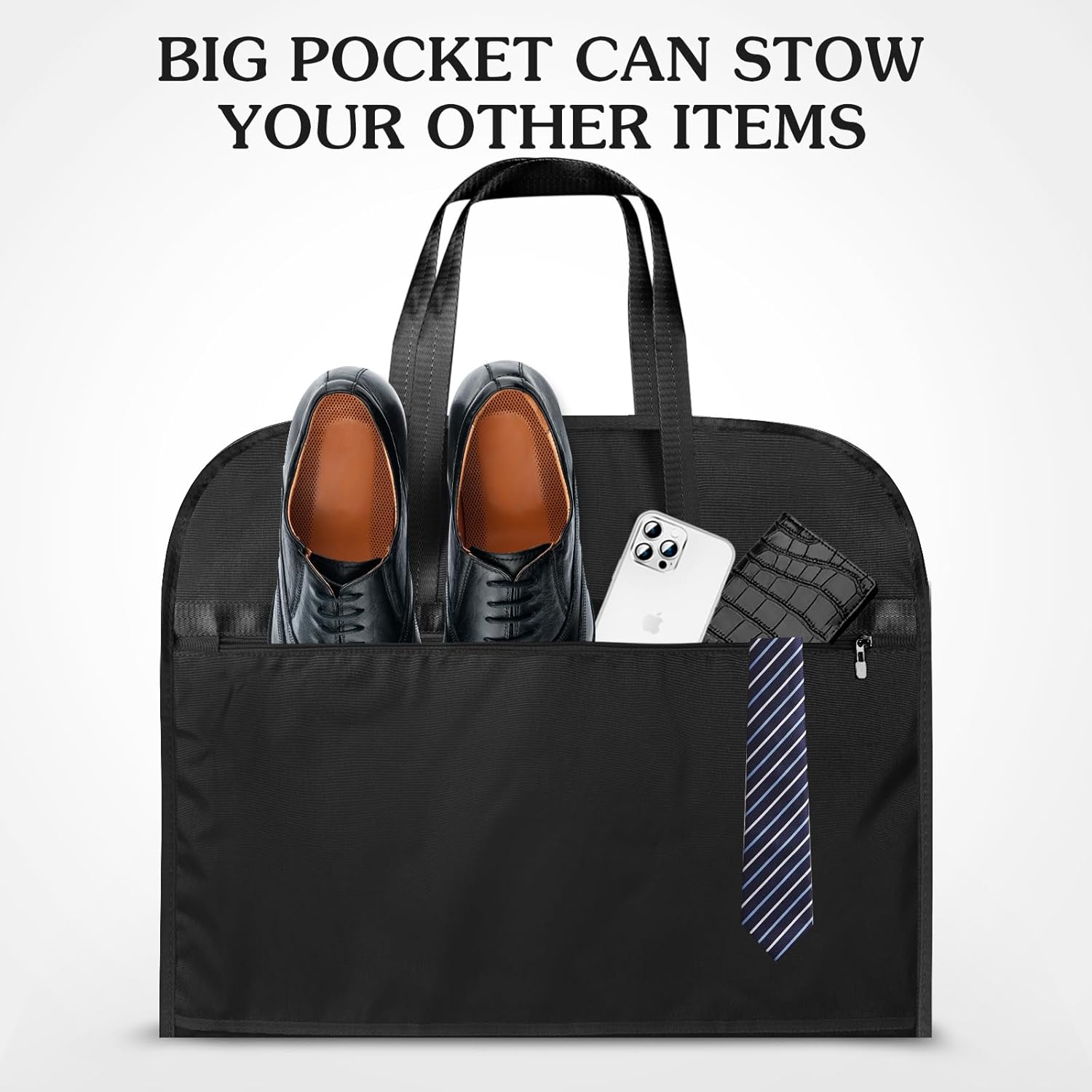 6" Gusseted Waterproof Garment Bag for Travel, 43" Tear Resistance Suit Bag for Men Travel for