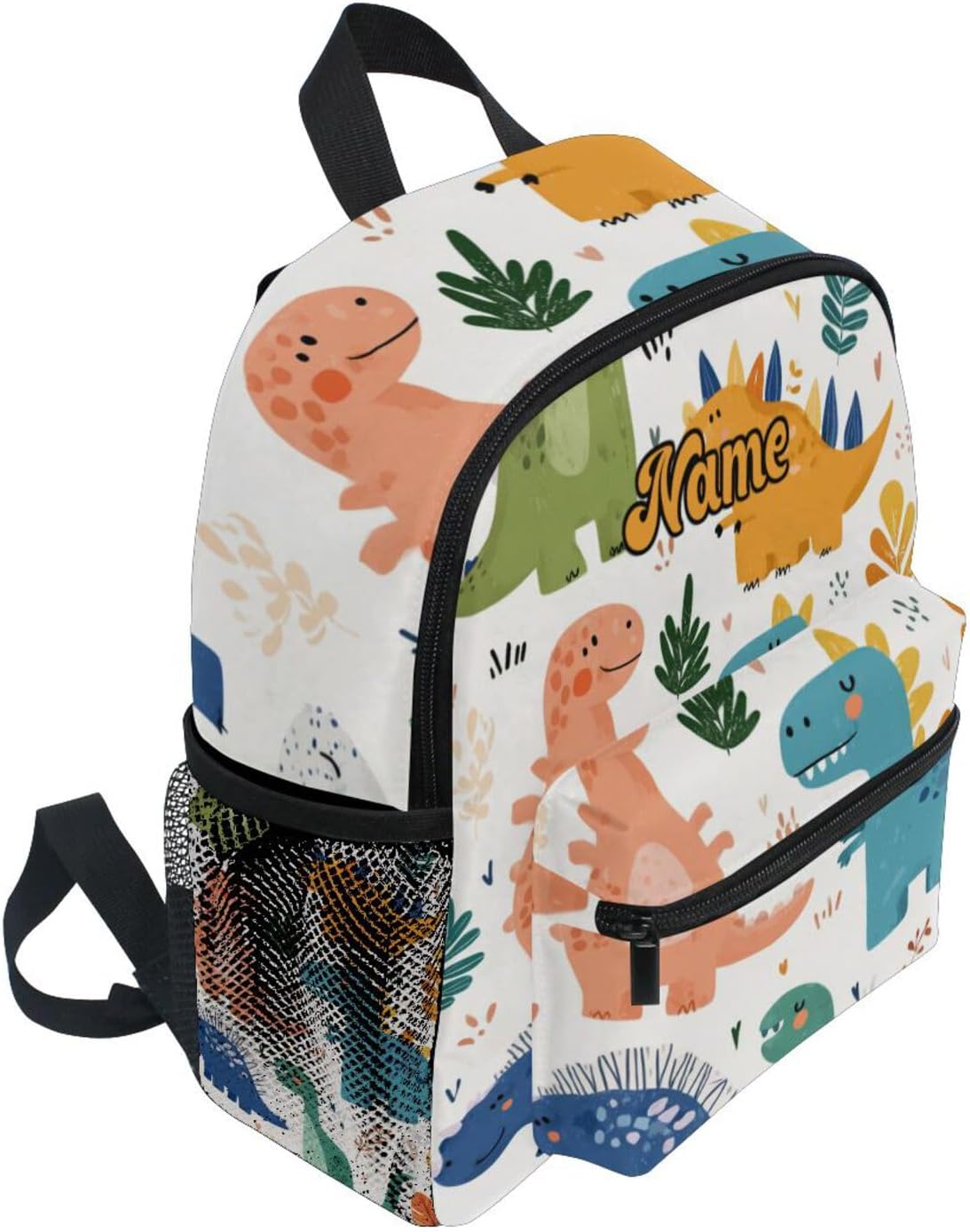 Custom Cute Dinosaurs2 Preschool Backpack for Toddler Boy Girl,Personalized Backpack with Name Text, Customization Kindergarten School Bookbags - S