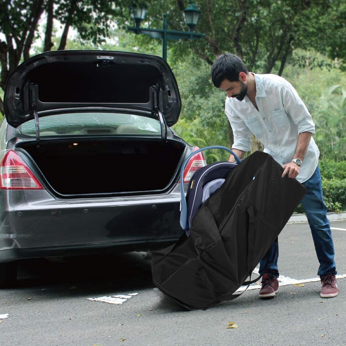 COOLBEBE 42" Sports Duffle Bag - 150L Extra Large Travel Duffel Luggage Bag with Upgrade Zipper, Sturdy & Water Resistant, Black