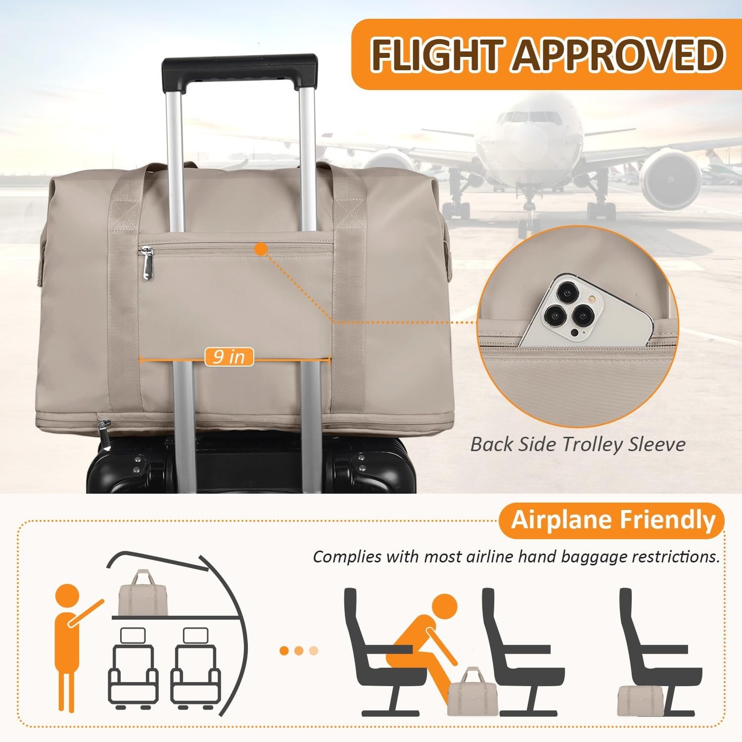 Expandable Travel Duffle Bags Weekender Overnight Bags for Women Men Hospital Bag for Women Labor Delivery with Toiletry Bag Waterproof