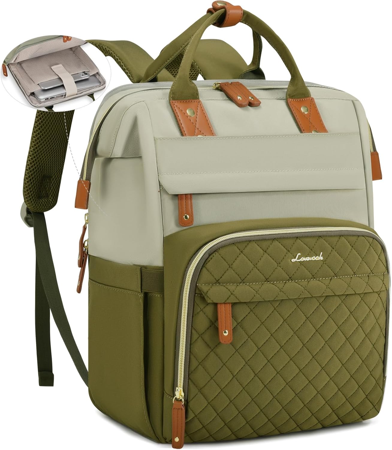 LOVEVOOK Laptop Backpack for Women, 15.6'' Waterproof Nurse Bag Teacher Work Backpack Purse for Women, Travel Computer Backpack for College Office Business Ladies