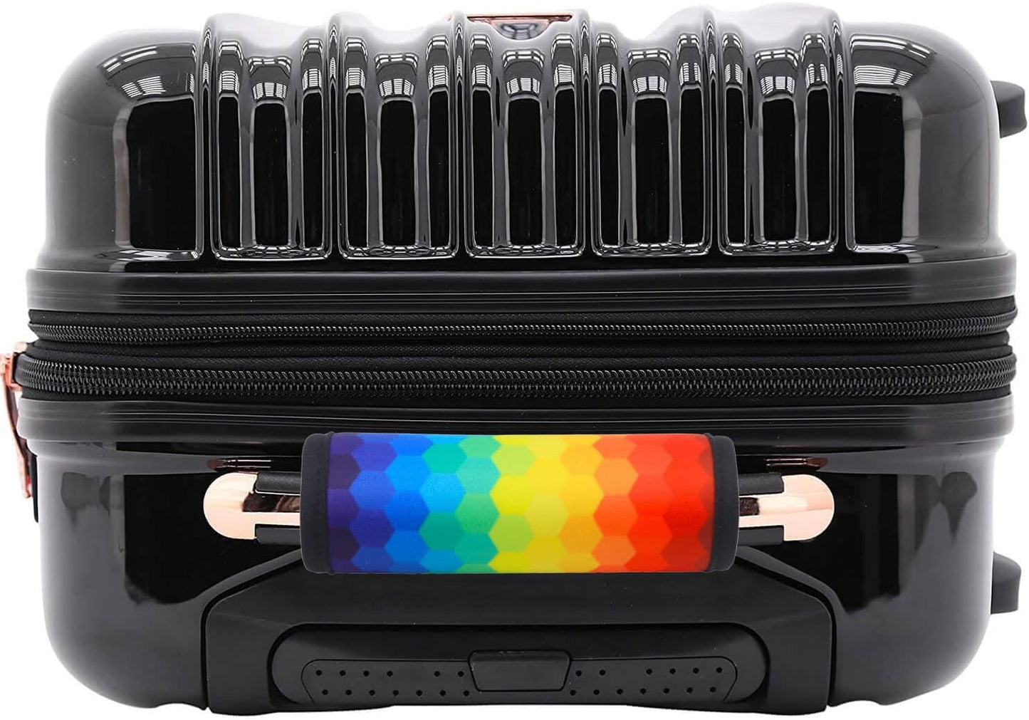 Luggage Handle Wrap for Suitcase-Printed Bright Neoprene Luggage Tags/Grips/Identifiers/Markers/Covers/Gripper for Suitcases Carry On Bags 5 Packs (Rainbow-5 Packs)