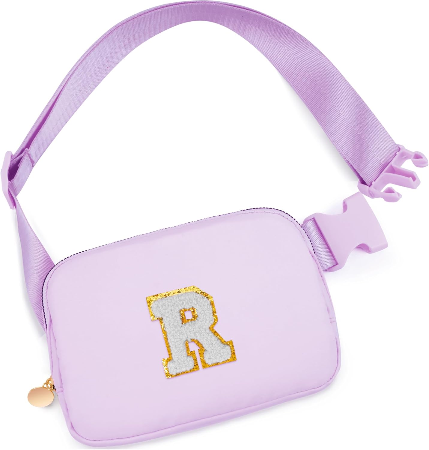 Gifts for Girls 3 4 5 6 7 8 9 10 11 12 Year Old Teens Kids Daughter Sister Her - Fanny Pack Crossbody Bag Cute Stuff for Girls Teen Trendy Belt Bags | Initial White R,Lavender Bag
