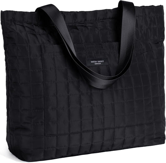 SATINSAINT Large Tote Travel Bag for Women, Lightweight Quilted Carry-All Shoppers Tote for Travel, Work, Gym and Casual Use