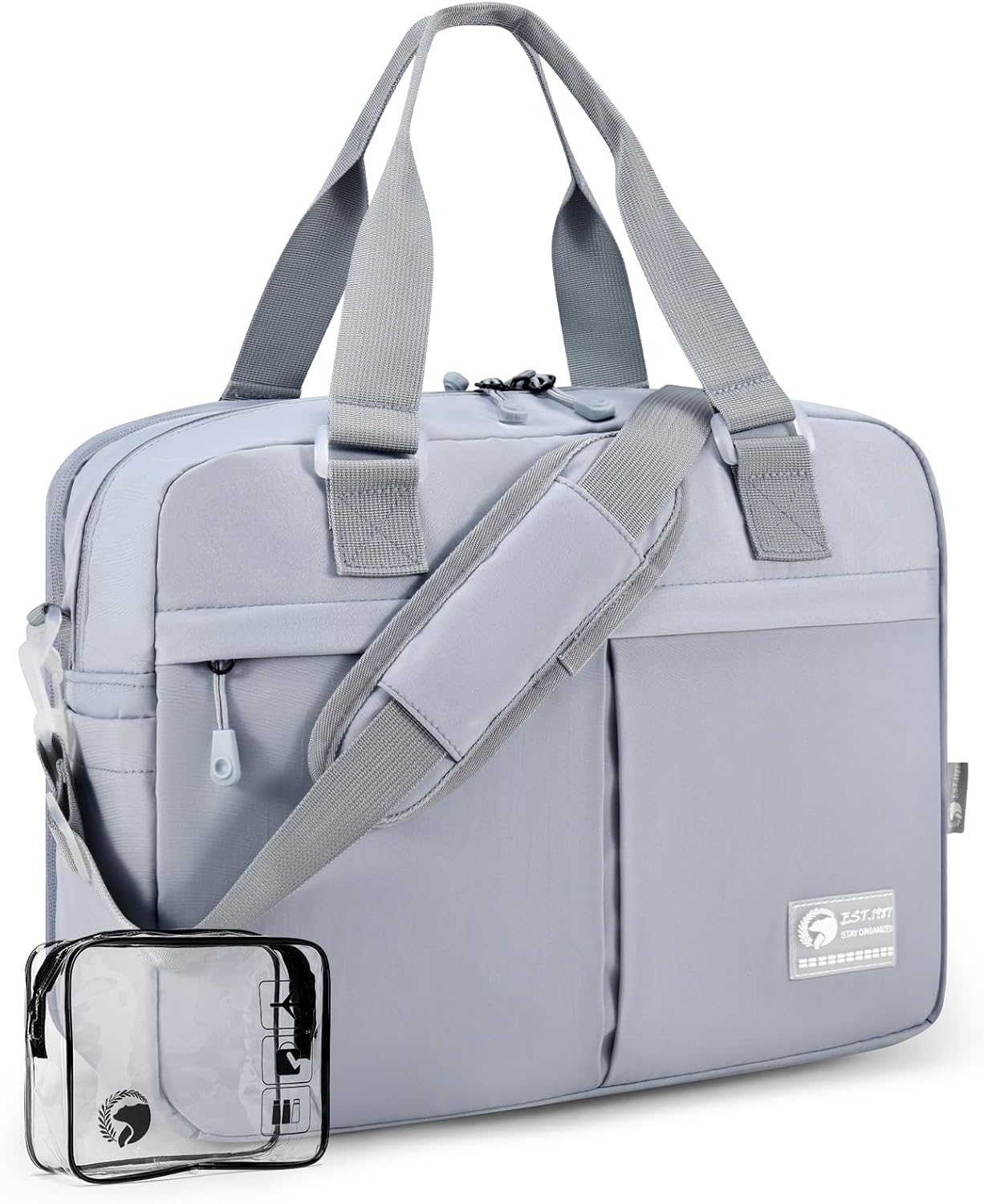 40x30x15cm Personal Item Travel Bag Expandable 40x30x25cm Gym Bag Lightweight Duffle Bag Mens Weekender Bags for Women with Wet Pocket for Overnight Hospital Carry on Bags for Airplanes Grey