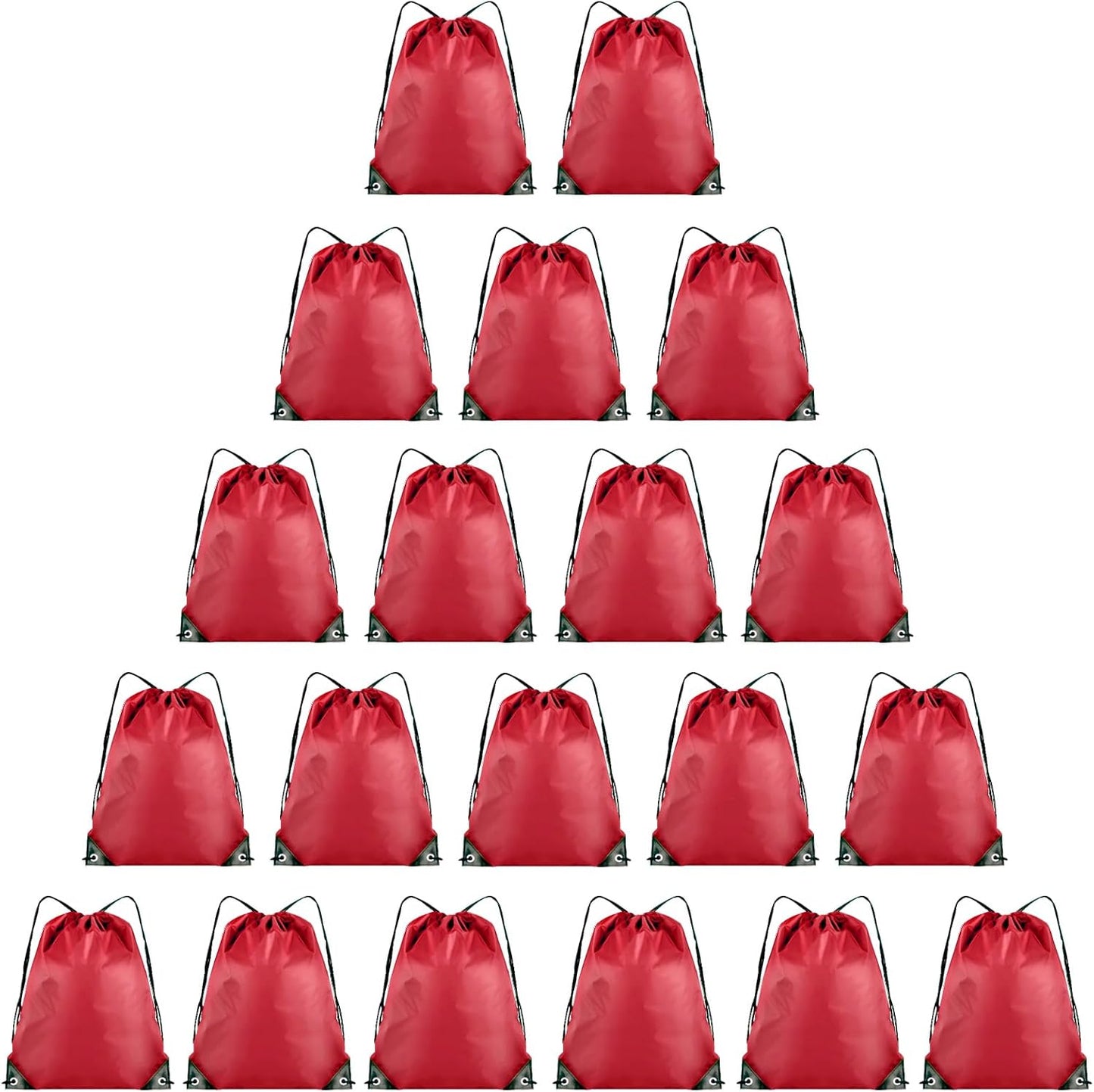 20 Pieces Drawstring Backpack Bulk Cinch Sackpack Ployster Drawstring Bags for Gym Party Trip(Red)