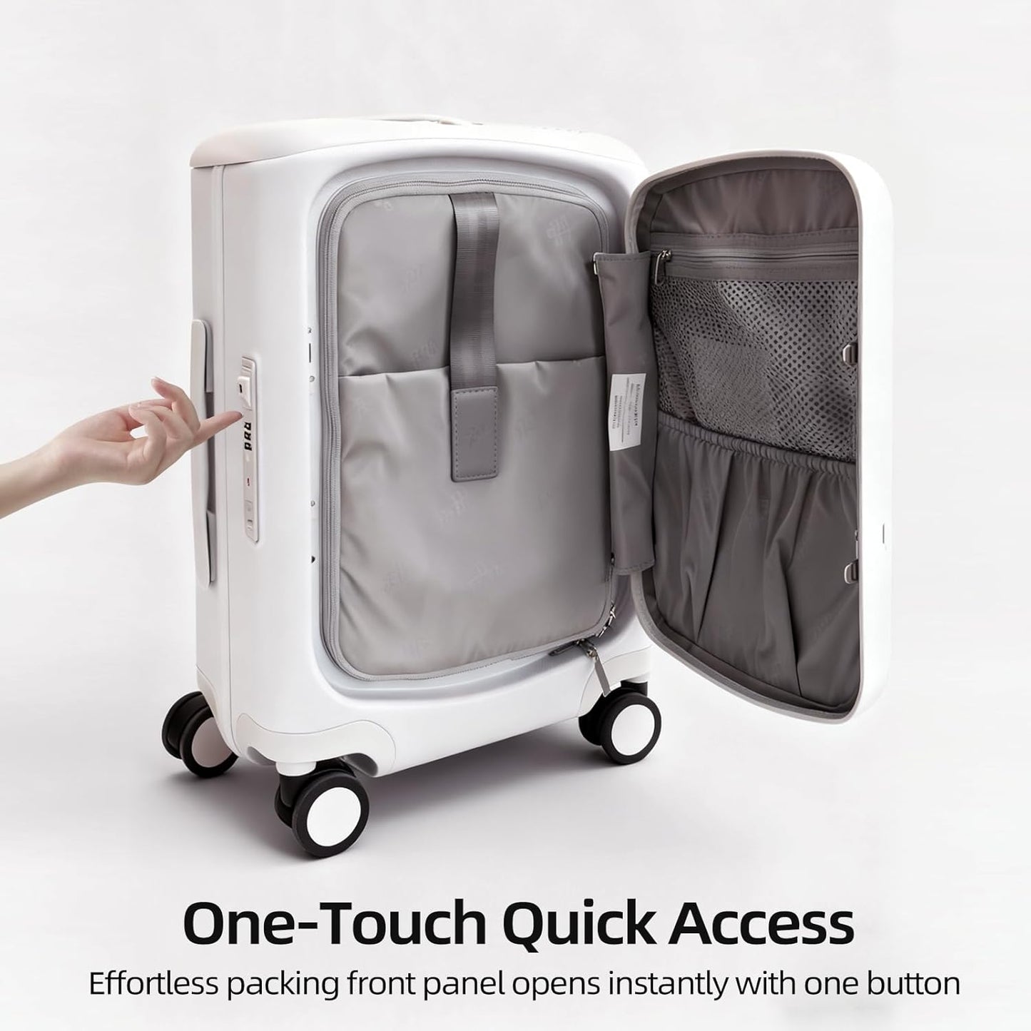 Hang Safe Carry On Luggage,PC Hard Shell Zipperless Bussiness Suitcases,21.3''x15''x9''Airline