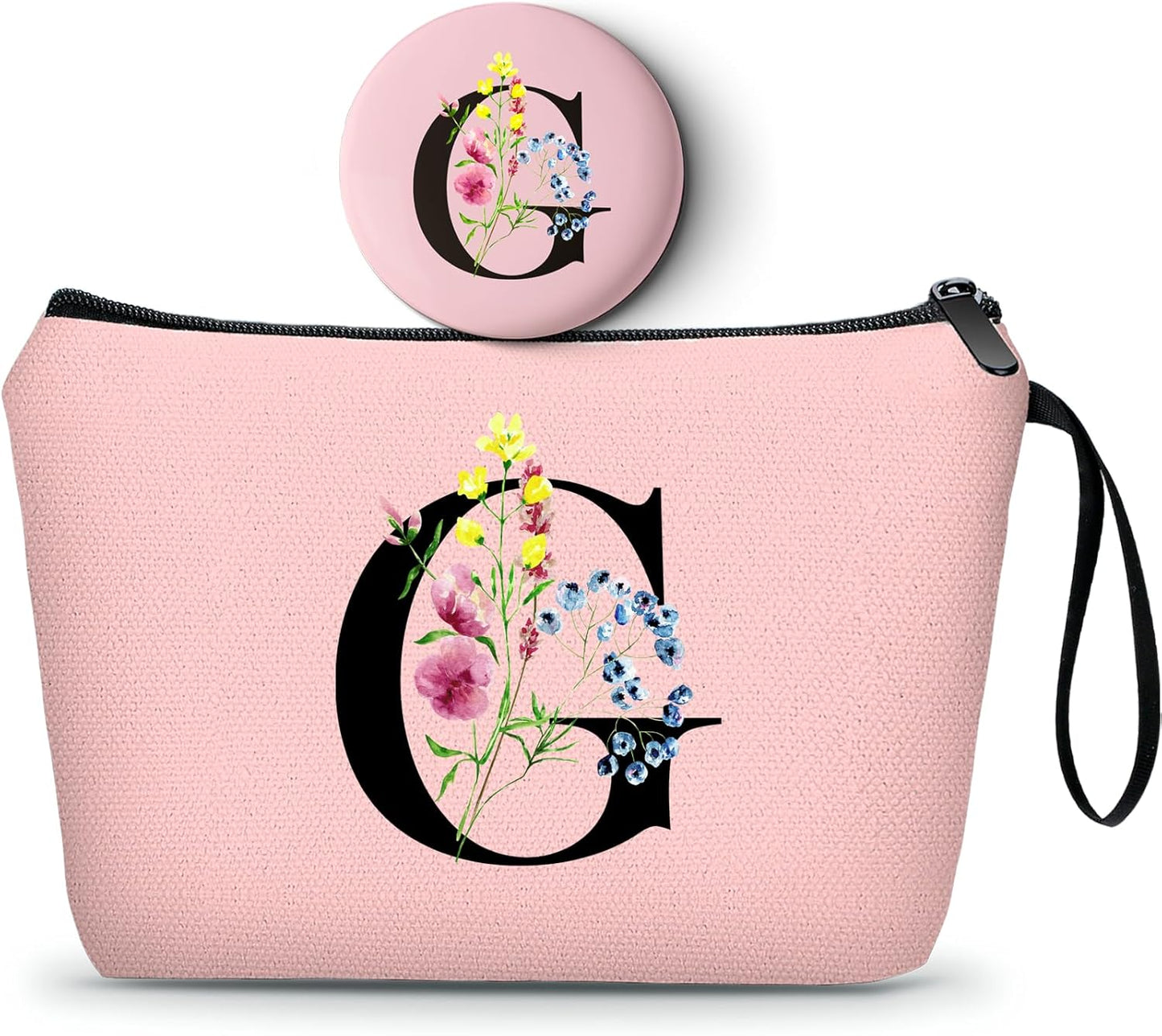 SEAMOON Maid of Honor Friendship Birthday Gifts for Women Her Aunt Sister Bridesmaid Coworkers Bride Personalized Makeup Cosmetic bag with Mirror Mothers Day Christmas Graduation G