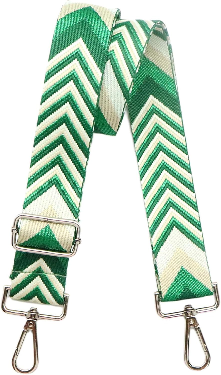 Adjustable Green Purse Strap - 1.5" Wide Handbags, Camera, Guitar, Phone & Crossbody Bag Replacement Shoulder Straps(Silver Hardware)
