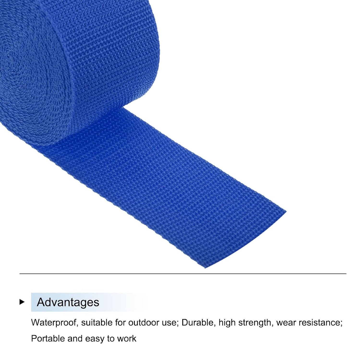 MECCANIXITY Lightweight Polypropylene Webbing Strap 2" 5 Yard Backpack Strapping Band Blue for Outdoor Luggage Cargo Straps