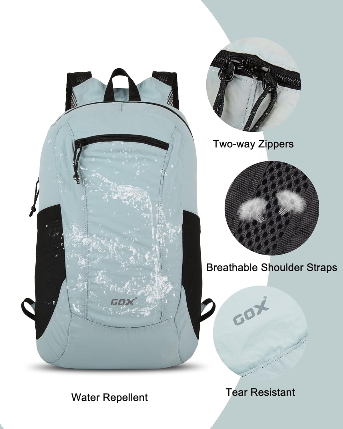 GOX Foldable 20l Backpack For Travel Lightweight Hiking Packable Daypack for Men Travel Camping