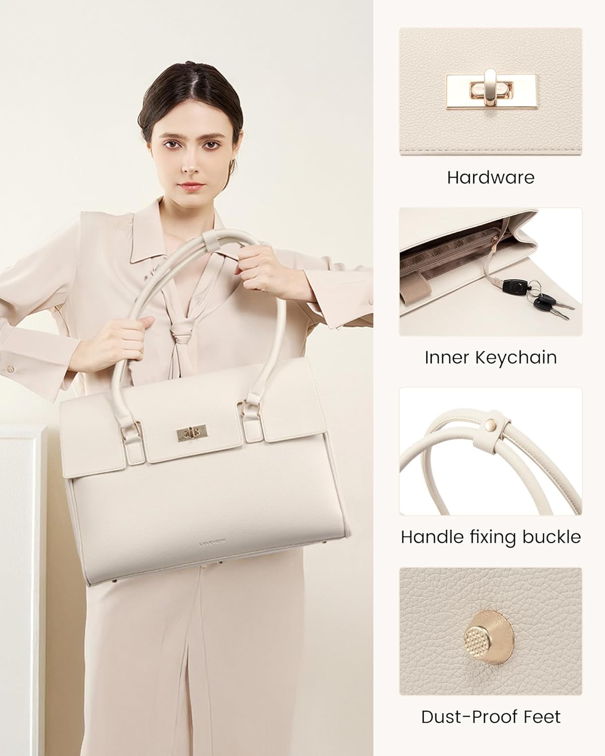 LOVEVOOK Laptop Bag for Women Work Tote Messenger Bag Waterproof Business Office Professional Handbag Shoulder Bag