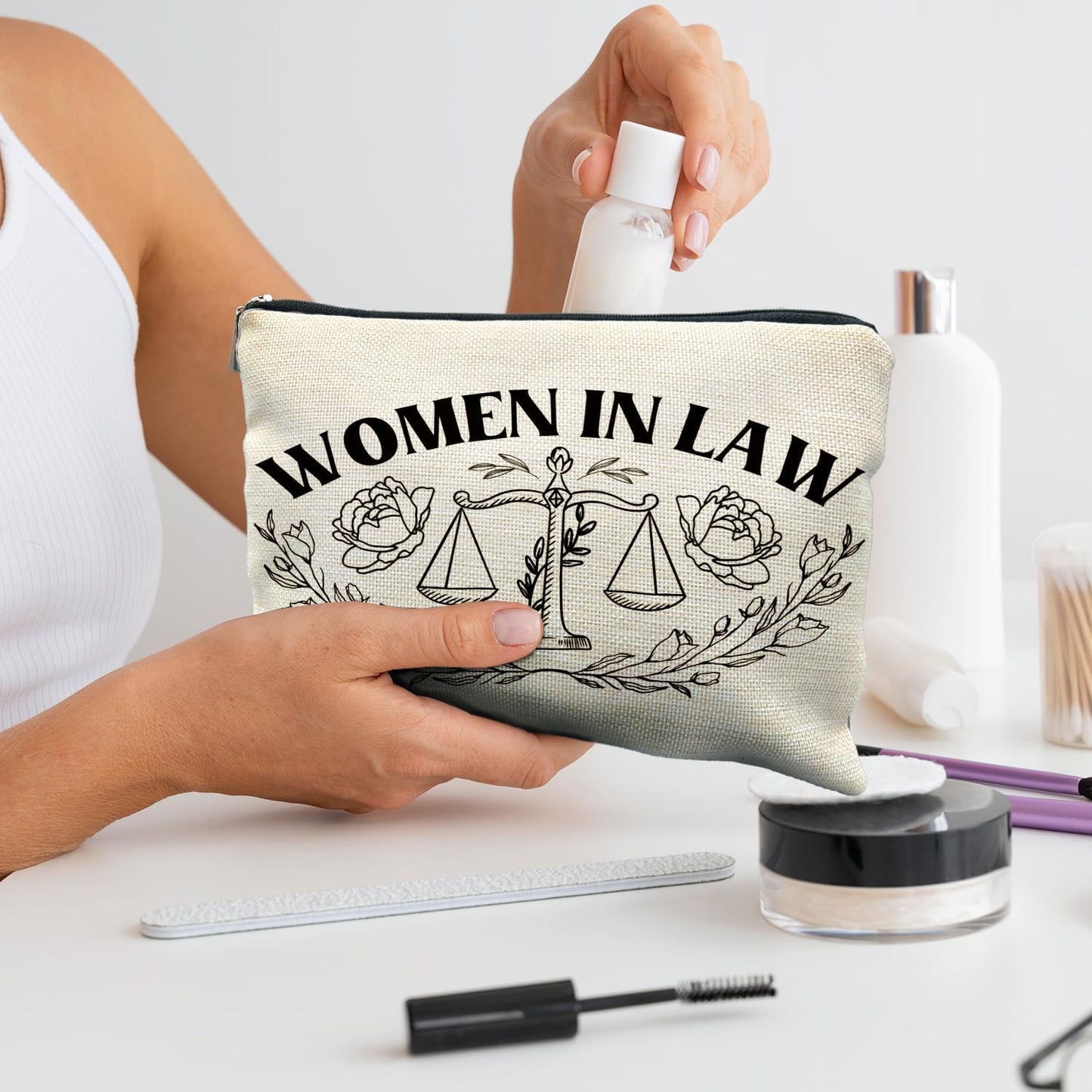 Lawyer Gifts for Women, Lawyer Makeup Bag, Law School Graduation Gifts, Women in Law Cosmetic Bags
