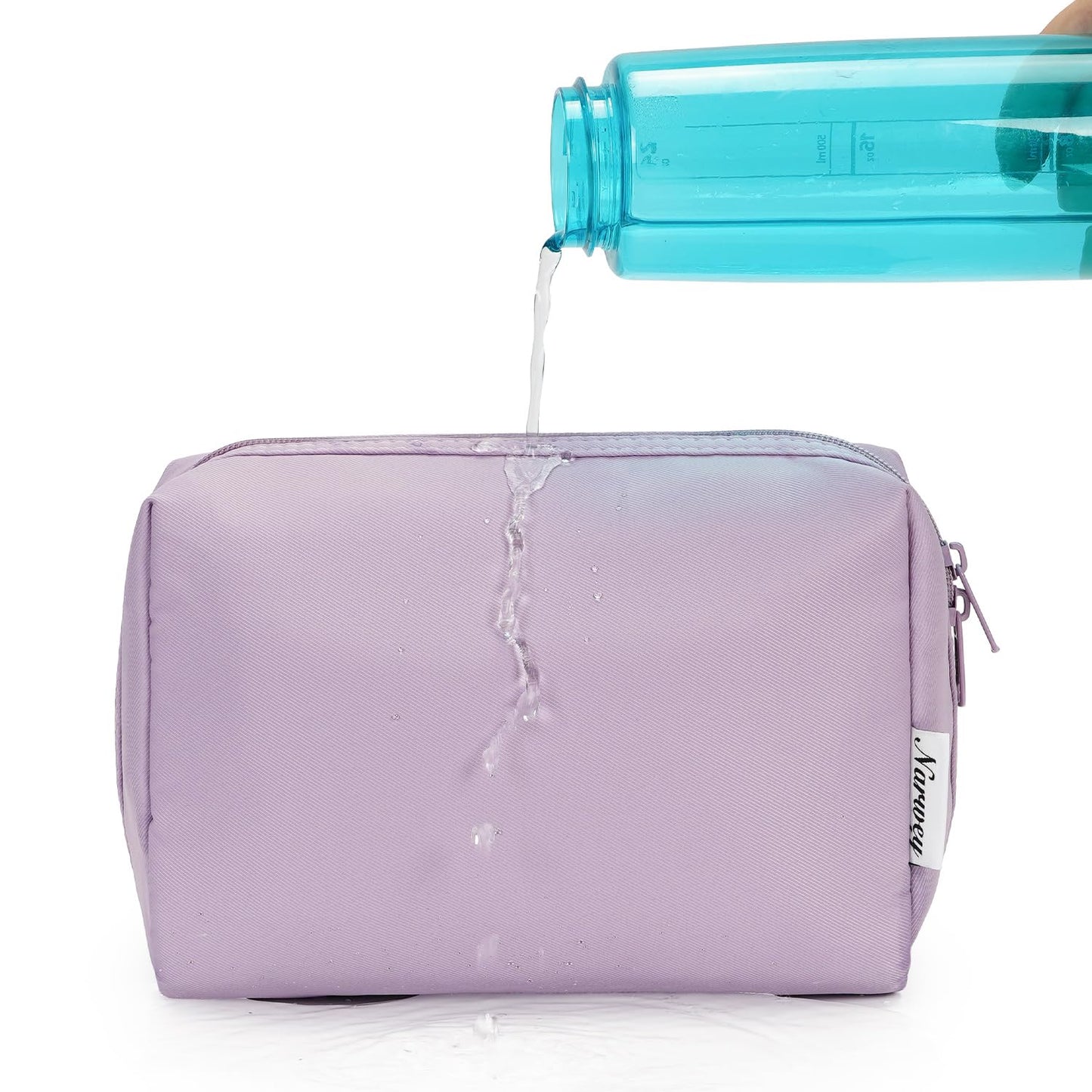 Narwey Cute Makeup Bag Travel Cosmetic Bag Organizer Toiletry Bag Make Up Bags with Compartments for Women Girls (Large, Purple)
