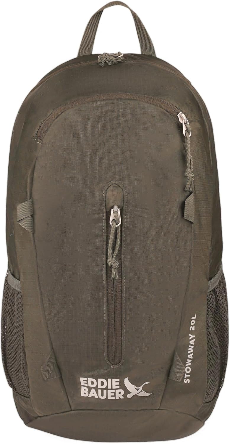 Eddie Bauer Stowaway Packable Backpack | Travel | Outdoor | Lightweight | Foldable | Durable | Ripstop Polyester | 20L - Dark Forest