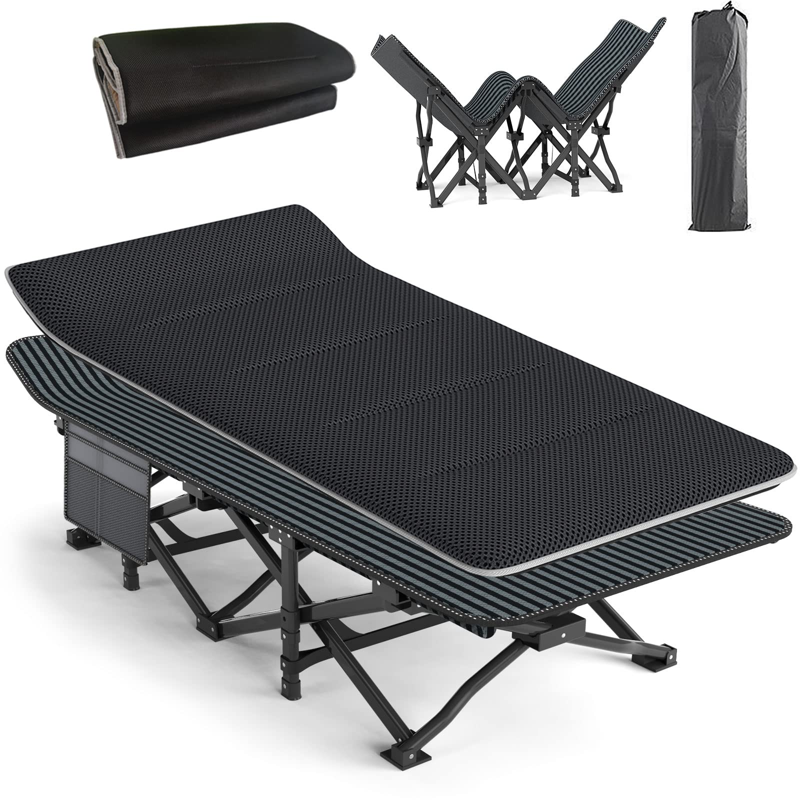 ATORPOK Camping Cot for Adults with Cushion, Tent Folding Cot for Sleeping