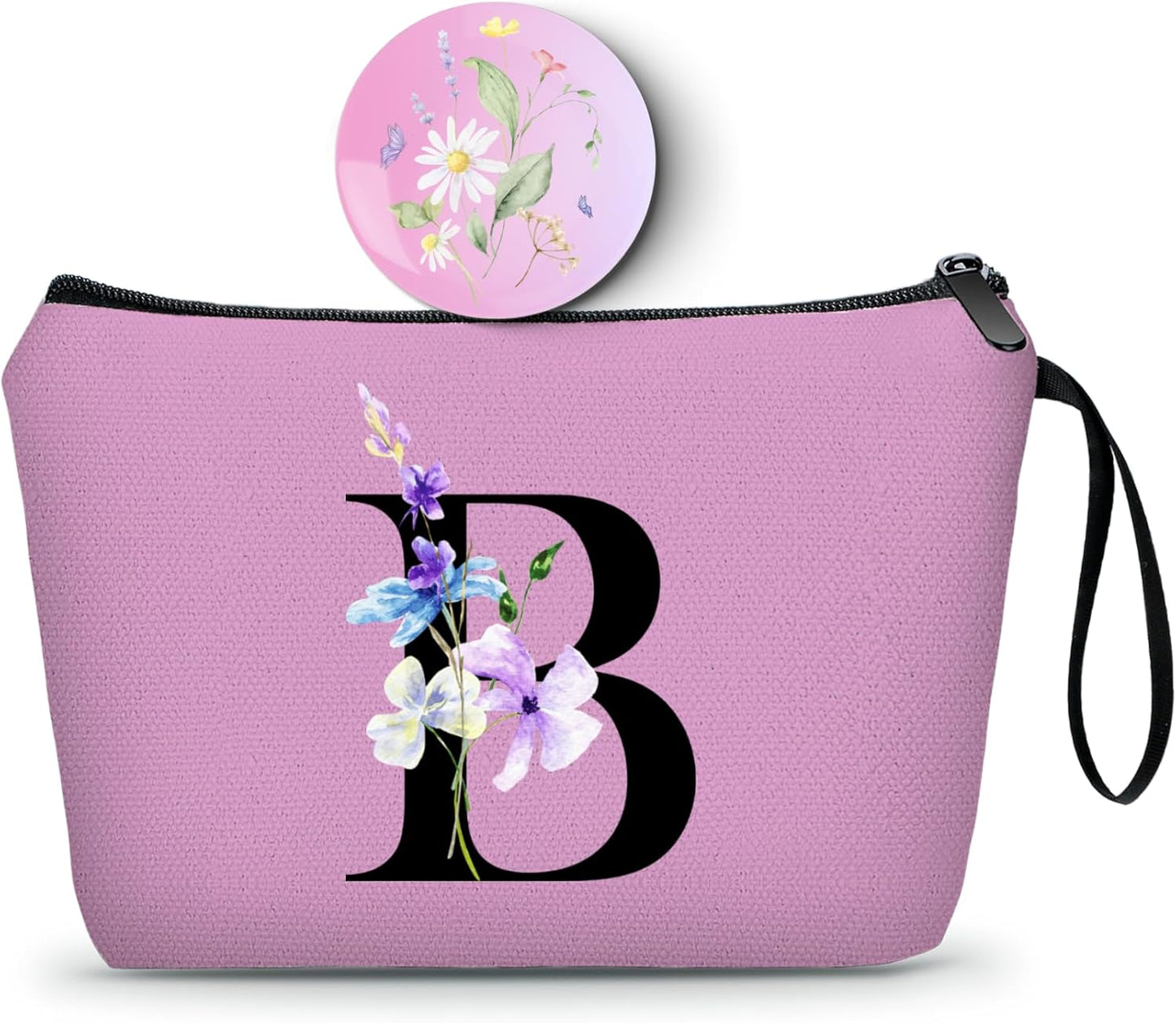 Birthday Inspirational Bridesmaid Proposal Team Small Gifts for Women Mom Aunt Teacher Sister Coworkers Makeup Cosmetic Bag Travel with Mirror Mothers Day Christmas Graduation B