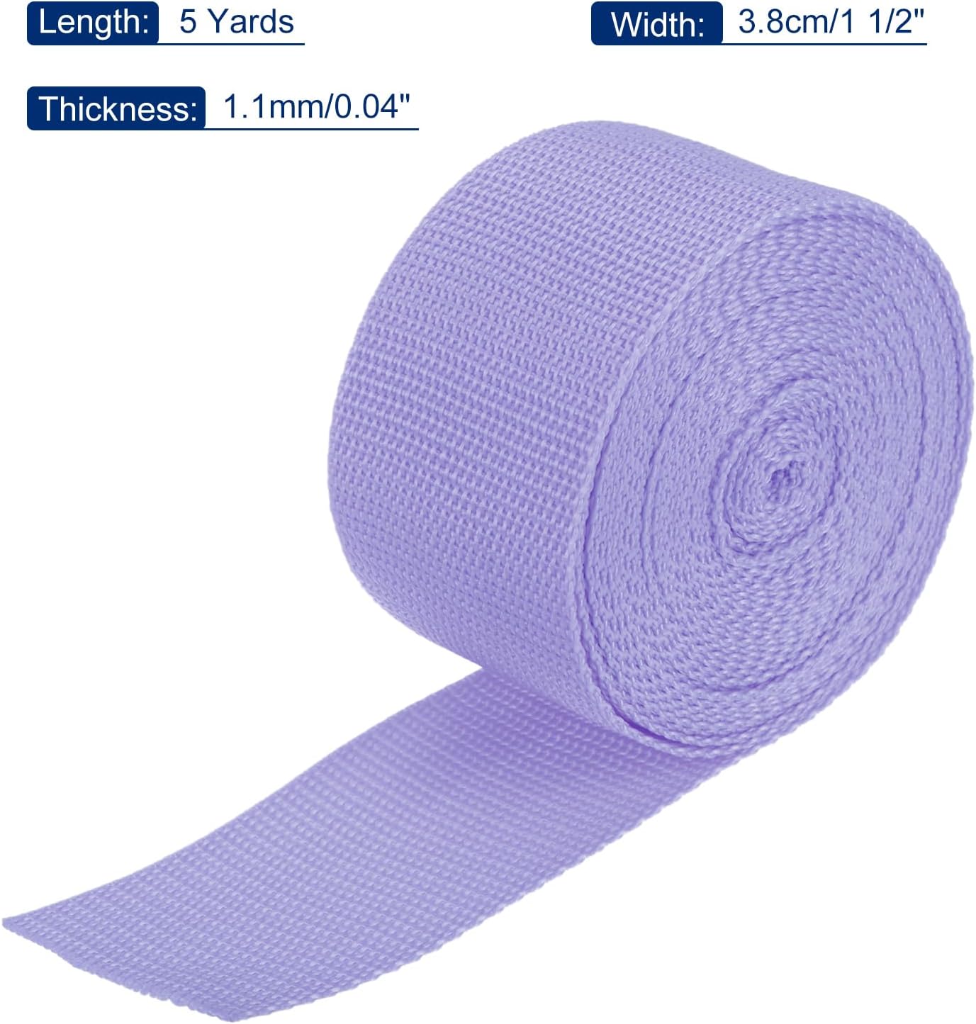 MECCANIXITY Lightweight Polypropylene Webbing Strap 1 1/2" 5 Yard Backpack Strapping Band Purple for Outdoor Luggage Cargo Straps