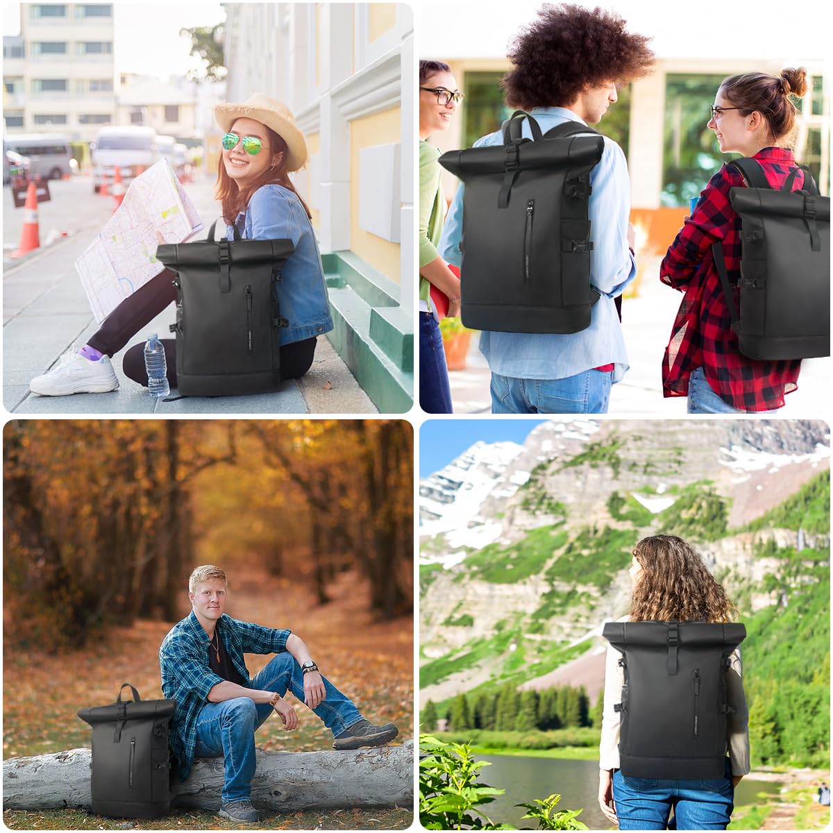 HEROIC KNIGHT Rolltop Backpack, 15.6 Inch Waterproof Laptop Backpack