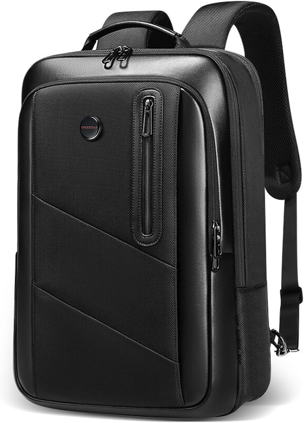 CROSSGEAR Business Backpack for Men Travel Backpack 180° Commuter Classic Water Resistant Bag Daypack for Work,Black