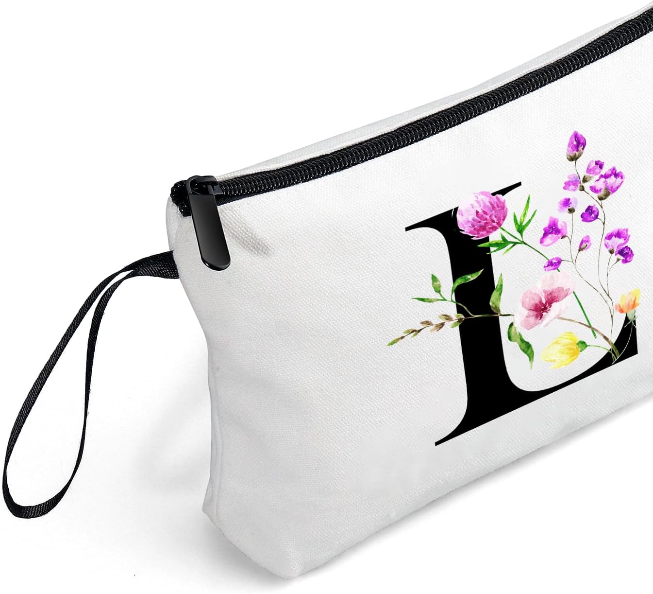SEAMOON Women Birthday Unique Initial Funny Gifts for Teenage Girl Sister Friends Bridesmaid Personalized Travel Make up Cosmetic Bag with Mirror Valentines Mothers Day Christmas Graduation L